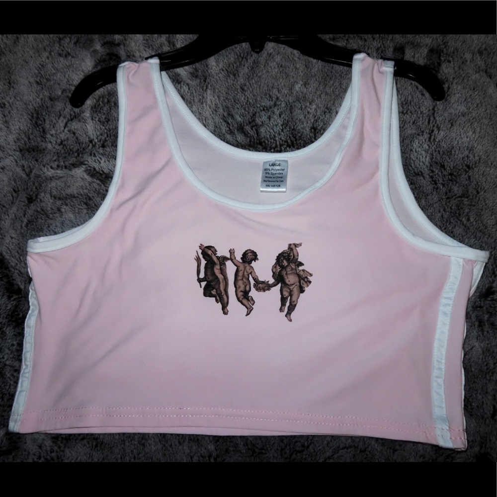 Large pink ‘angels’ crop top